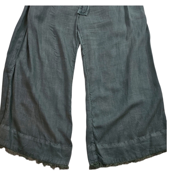 Cloth & Stone Anthropologie Everglade Olive Green Frayed Stapless Jumpsuit in S - Picture 5 of 9